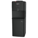SPJ 3-Taps Top Load Water Dispenser with Refrigerator; Hot, Cold, and Normal, Black