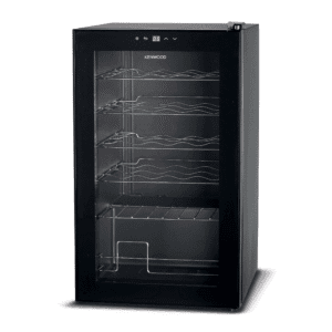 Kenwood Beverage Cooler, 24 Bottles Wine Cooler Refrigerator with Double Glass Door, Blue Light, Smart Temperature Control, BCM24.000BK