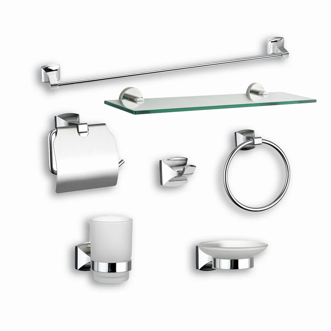 Buy Standard Bathroom Accessories Set 7 Pieces Chrome: Bathroom ...