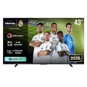 Hisense 43 Inch 4K QLED Smart TV 43Q6Q (2025 Model), AI Smooth Motion, Wi-Fi, HDMI & USB, Filmmaker Mode, AI 4K Upscaler Dolby Vision
