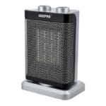 Geepas GRH28529 Ceramic Heater, Portable Electric Space Heater – Mini PTC Fan Heater for Desks & Tables with 2 Heat Settings 1000/1500W - Automatic Oscillation, Thermostat & Safety Cut-Off - 1500W, Silver