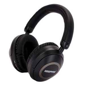 Geepas GHP14011 FM/SD/AUX Bluetooth 5.0 over Ear Headphone with Deep Bass, Black