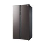 Midea 710L (510L Net) Side By Side 2 Door Refrigerator, Frost Free Fridge Freezer With Humidity Control, Electronic Touch Screen, Inverter Quattro, Adjustable Door Racks, Silver MDRS710FGU50D