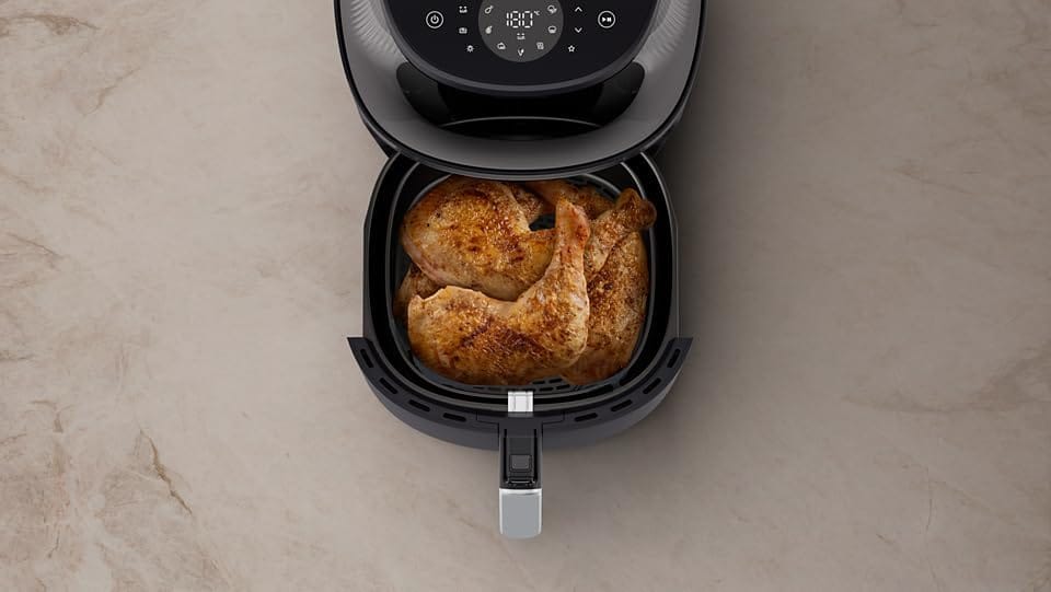 Philips Airfryer XL - 6.2L, 1700W, See-through Cooking Window, 16 Cooking Functions, Touchscreen, RapidAir Plus Technology, Black - NA332/09 - Image 6