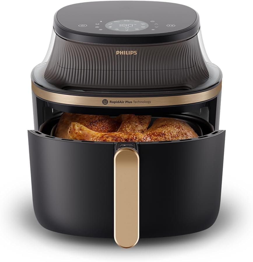 Philips Airfryer XL - 6.2L, 1700W, See-through Cooking Window, 16 Cooking Functions, Touchscreen, RapidAir Plus Technology, Black - NA332/09 - Image 3