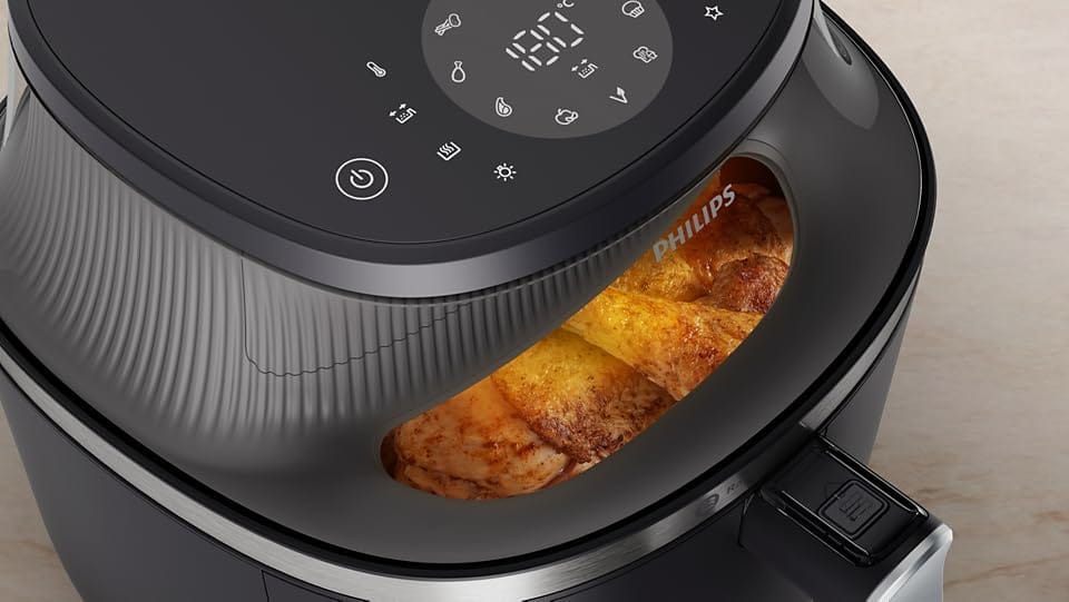 Philips Airfryer XL - 6.2L, 1700W, See-through Cooking Window, 16 Cooking Functions, Touchscreen, RapidAir Plus Technology, Black - NA332/09 - Image 11