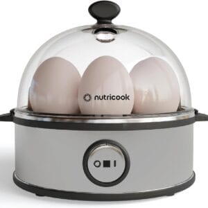 NutriCook Rapid Egg Cooker: 7 Egg Capacity Electric Egg Cooker for Boiled Eggs, Poached Eggs, Scrambled Eggs, or Omelettes with Auto Shut Off Feature