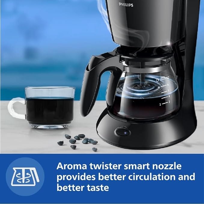 Philips Drip Coffee Maker HD7432/20, 0.6 L, Ideal for 2-7 cups, 750W, Black, Medium - Image 3