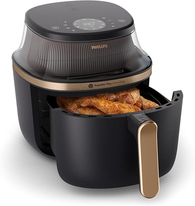 Philips Airfryer XL - 6.2L, 1700W, See-through Cooking Window, 16 Cooking Functions, Touchscreen, RapidAir Plus Technology, Black - NA332/09 - Image 2