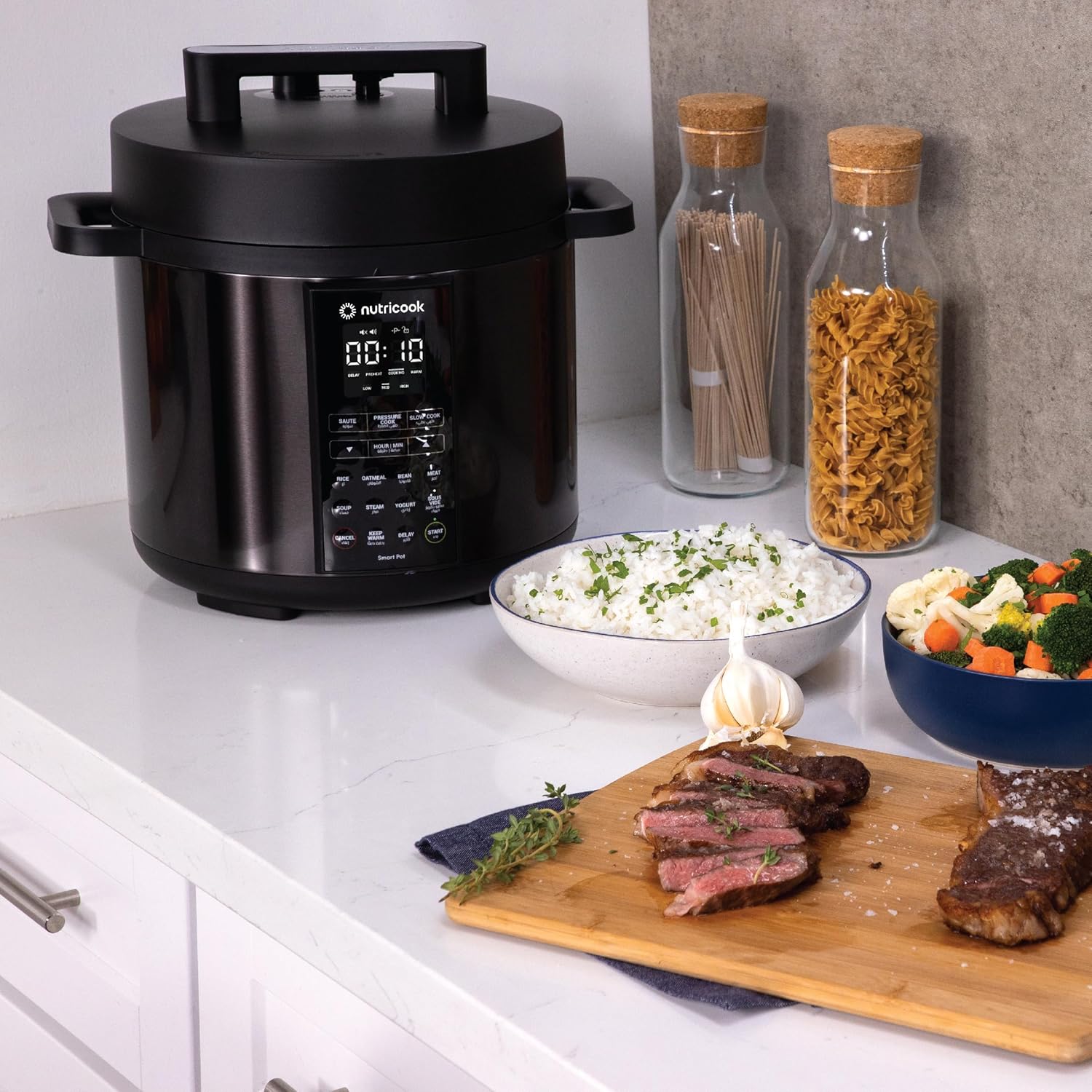 Nutricook Smart Pot 2, 8 Liters, 9 In 1 Electric Pressure Cooker, Slow Cooker, Rice Cooker, Steamer, Sauté Pot, Yogurt Maker & More, 12 Smart Programs With New Smart Lid - Image 4