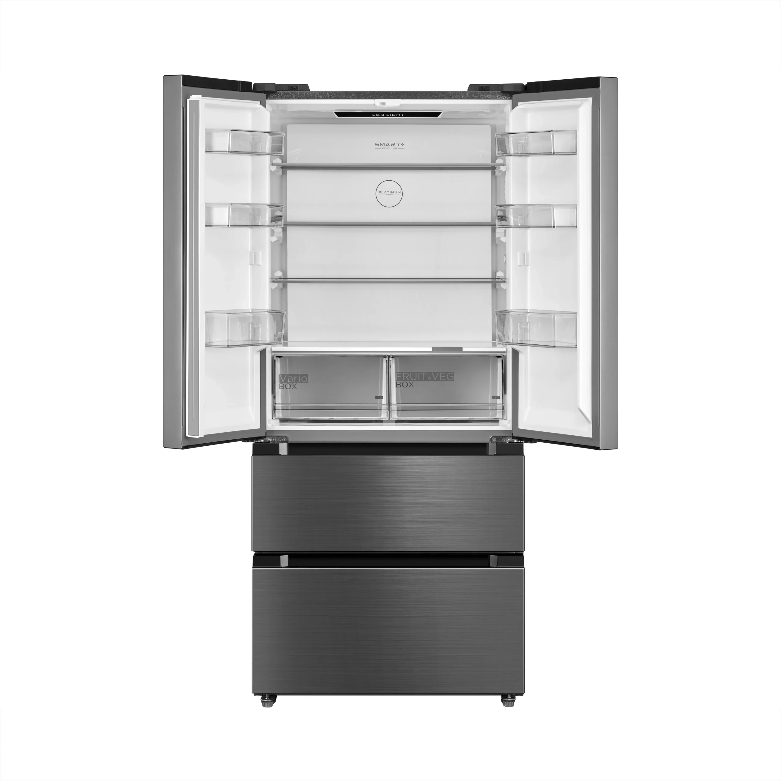 Midea MDRF692MIE46 Freestanding Fridge Freezer, No Frost, 516L, 347L Fridge+169L Freezer with LED Light,83.3cm Wide, Midea Inox - Image 4