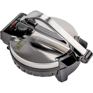 Geepas-Chapathi Maker, Mexican Style Tortilla Press, GCM6125 | Ideal for Making Homemade Tortillas Tacos Flatbreads Chapati Roti | Non-Stick Coating, Adjustable Thermostat