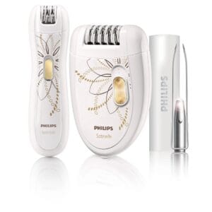 Philips HP6540/00 Set with 2-Speed Electric Epilator, and Tweezers with Light