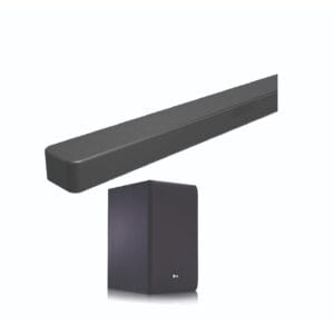 LG SN4 300W, 2.1 Ch with Dolby Audio and DTS Digital Surround, Wireless Carbon Woofer for Deep Bass and High Fidelity Sound, HDMI USB Bluetooth, Optical and TV Sound Sync, LG Sound Bar App