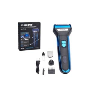 Nikai 3-in-1 Rechargeable Hair Trimmer Set – Hair Clipper, Smoother & Nose Trimmer – Black