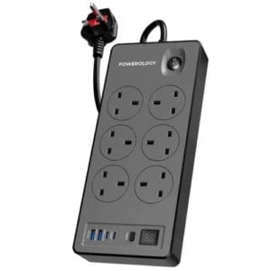 Powerology 6AC 2990W Power Strip PD 20W – Black