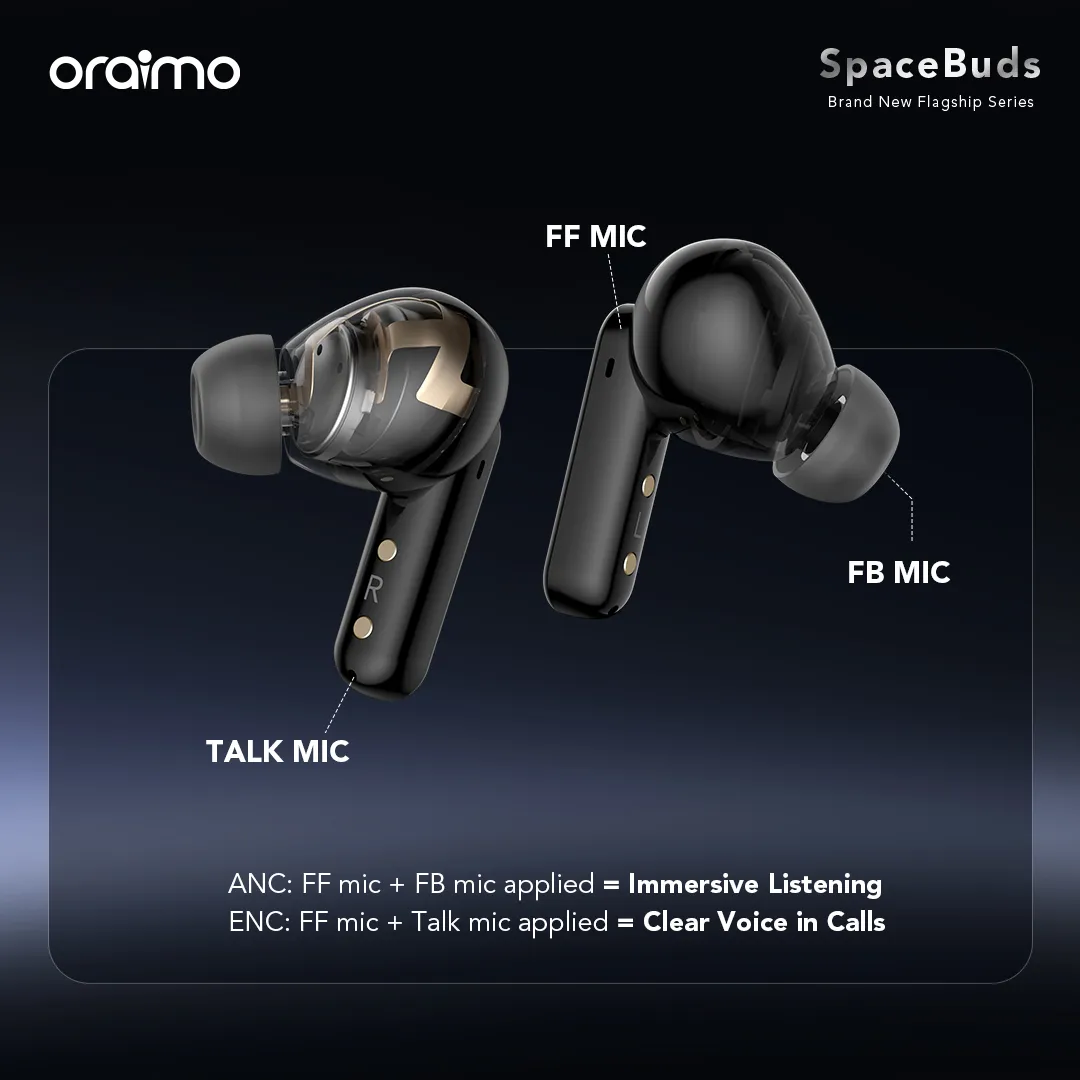 Oraimo OTW-630 SpaceBuds Hybrid ANC True Wireless Earbuds Customized Voice Prompt - Image 11