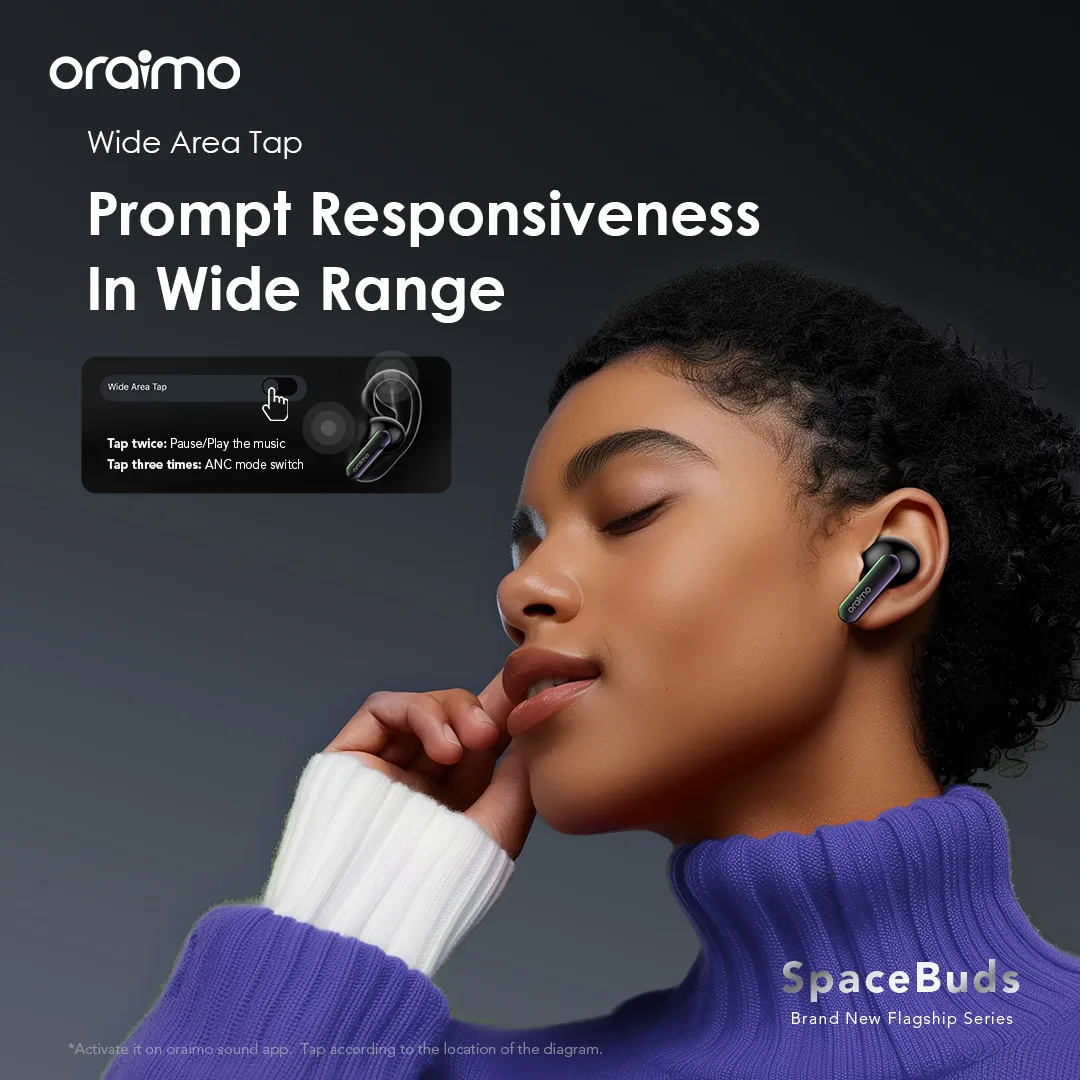 Oraimo OTW-630 SpaceBuds Hybrid ANC True Wireless Earbuds Customized Voice Prompt - Image 12