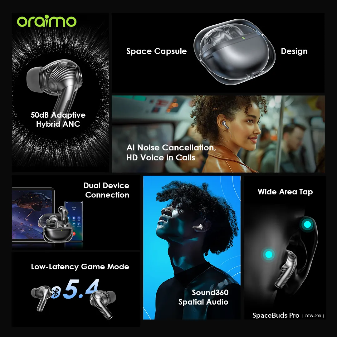 Oraimo SpaceBuds Pro Hybrid ANC True Wireless Earbuds - Image 13