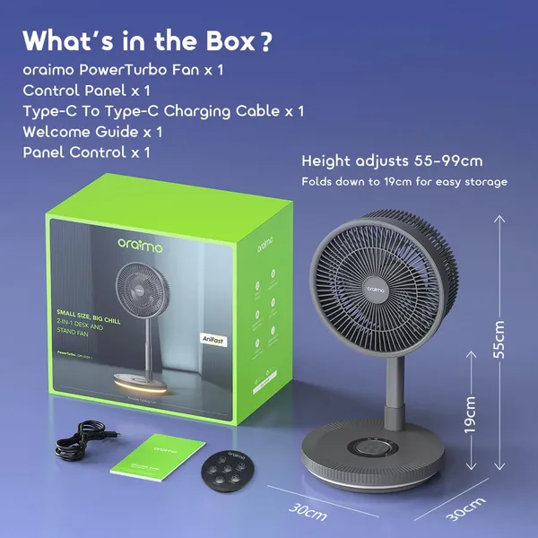 oraimo Fan PowerTurbo OPF 502A package