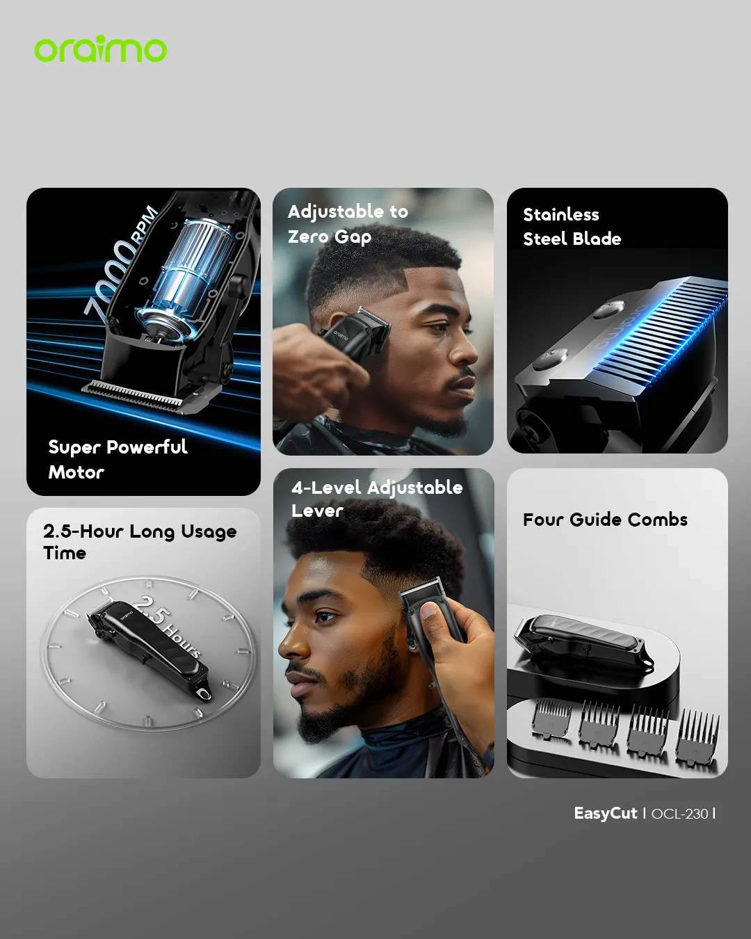 oraimo Hair Clipper EasyCut OCL 230 Features