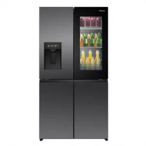 Hisense 780L PureView Fridge RQ-78WC4SA, Knock Twice- See Inside, (Net 615L) Ice & Water Dispenser, 4 Door French Door Fridge, Wifi Connectivity, Inverter Compressor, Total No Frost Refrigerator – Silver