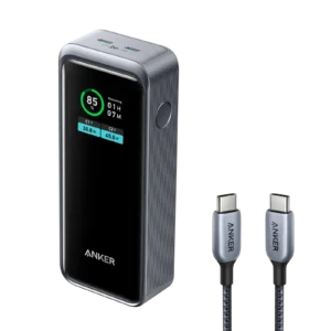 Anker Prime 12,000mAh Power Bank (130W) and Anker 765 USB-C to USB-C Cable (91cm,140W)