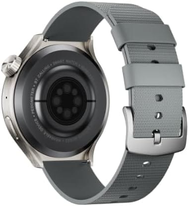 Porodo Smart Watch Sfera Round Titanium with Extra Orange Band - Silver - Image 4