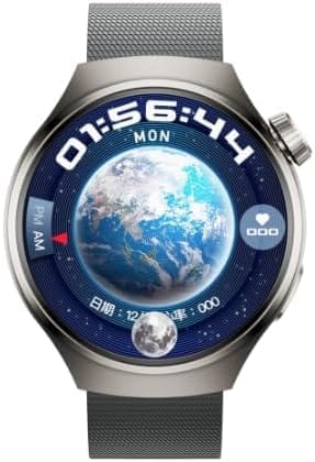 Porodo Smart Watch Sfera Round Titanium with Extra Orange Band - Silver - Image 2