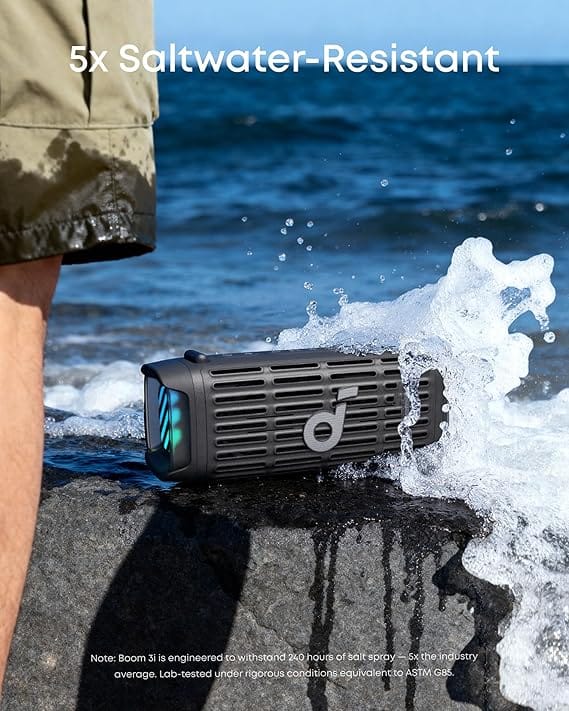 Soundcore Boom 3i by Anker, Compact Outdoor Speaker, IP68 Waterproof, Floating Playback, Saltwater-Resistant, BassUp 2.0, 50W Portable Speaker, Bluetooth 5.3, 16H, TWS, Kayak/Fishing/Camping - Image 5