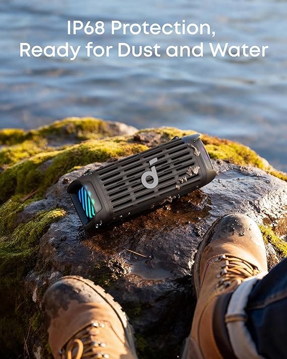 Soundcore Boom 3i by Anker, Compact Outdoor Speaker, IP68 Waterproof, Floating Playback, Saltwater-Resistant, BassUp 2.0, 50W Portable Speaker, Bluetooth 5.3, 16H, TWS, Kayak/Fishing/Camping - Image 3