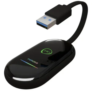 Porodo Play-X Wireless Carplay Adapter with Wi-Fi and Bluetooth Connectivity - Black