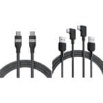 Anker USB C Cable, 240W 6 ft Upcycled-Braided USB C to USB C & USB-A to Right Angle USB-C Cable (6ft, Braided, 2-Pack)