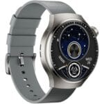 Porodo Smart Watch Sfera Round Titanium with Extra Orange Band - Silver
