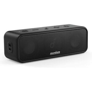 Soundcore Anker 3 Portable Bluetooth Speaker - Wireless, IPX7 Waterproof, 24H Playtime, Pure Titanium Diaphragm Drivers, PartyCast, BassUp, Custom EQ App - for Home, Shower, Outdoor, and Beach