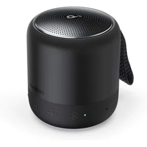 Soundcore Anker Mini 3 Bluetooth Speaker, BassUp and PartyCast Technology, USB-C, Waterproof IPX7, and Customizable EQ - Black