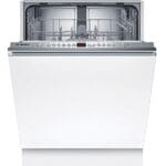 Bosch Fully Integrated Dishwasher, Series 2, Silver, 60 cm Height, Button Control, EcoSilence Drive 46 dB, 6 Programs, SMV26AX00M