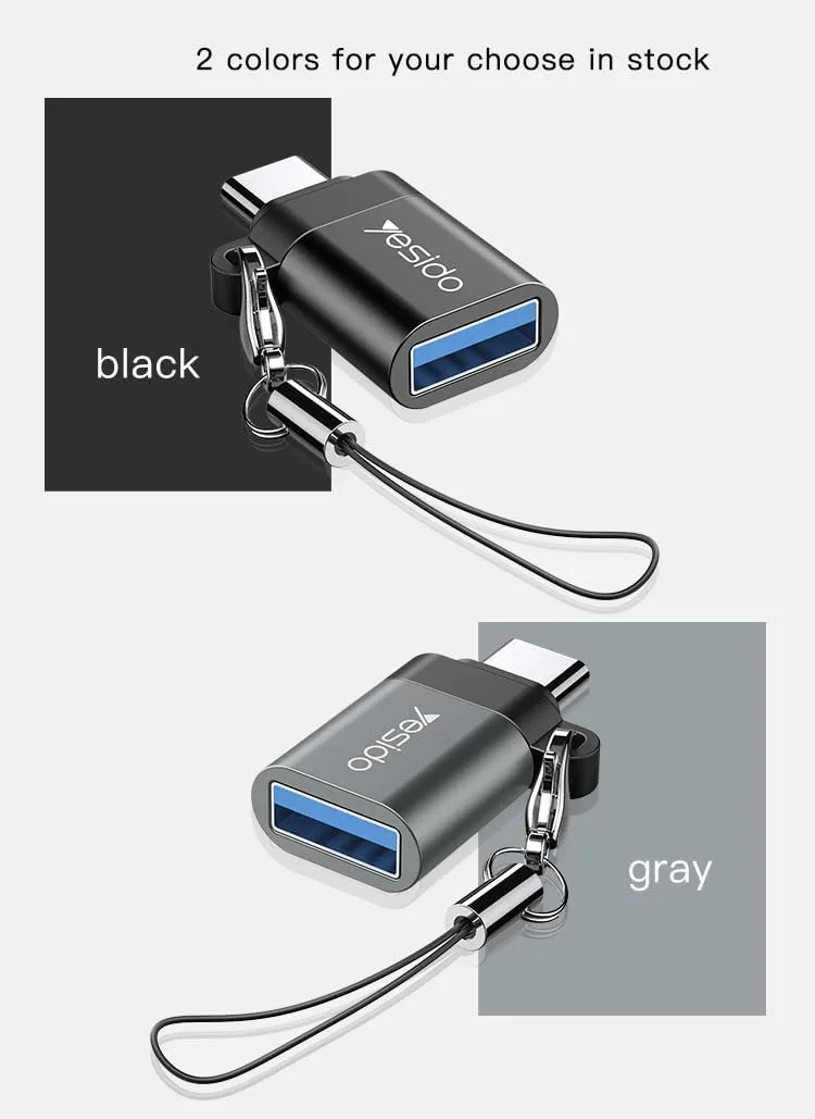 Yesido GS06 OTG to Type-C 3.0 Adapter – Super Fast USB-C Data Transfer Converter - Image 3