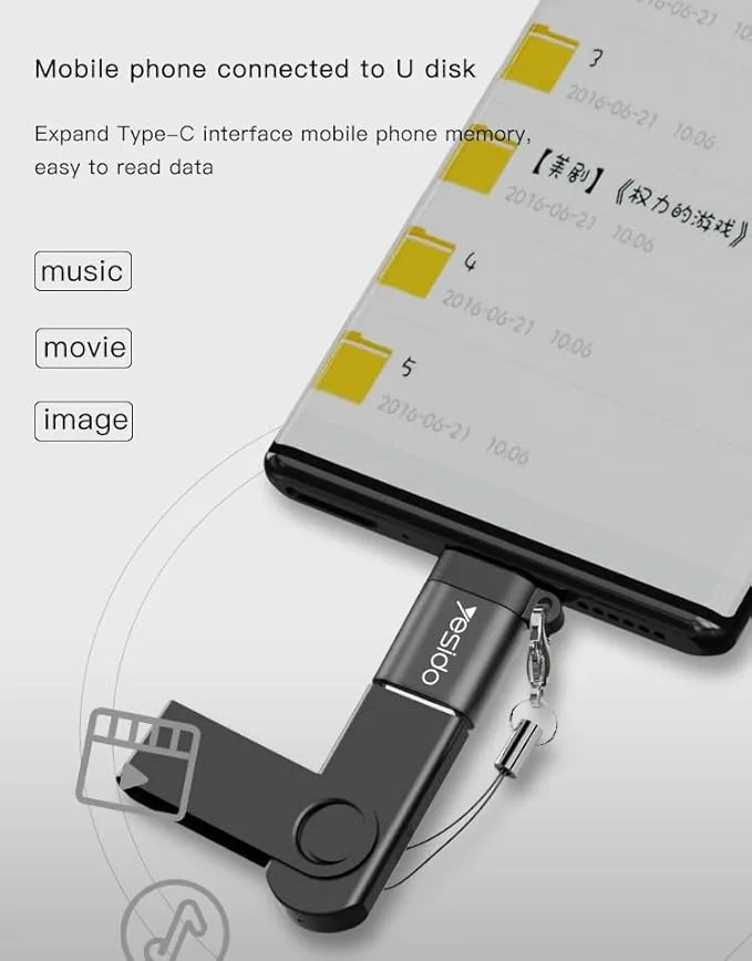 Yesido GS06 OTG to Type-C 3.0 Adapter – Super Fast USB-C Data Transfer Converter - Image 8