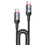 YESIDO CA183 USB C to C Cable 60W Fast Charging 2M / 6.6FT Aluminum Alloy Braided Data Sync Cord