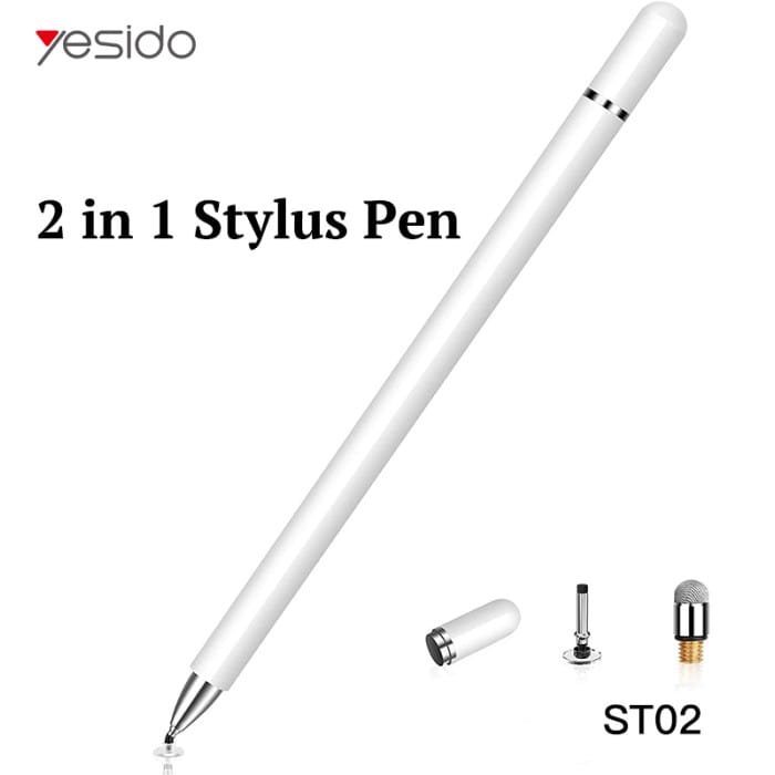 YESIDO ST02 2-in-1 Stylus Pen (Universal Capacitive Touch, Magnetic, Tilt Support, 10H Battery) – White - Image 5