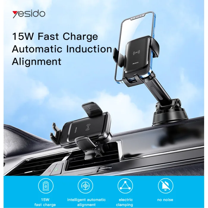 Yesido C188 Car Phone Holder – 15W Fast Wireless Charging Automatic Mount - Image 5