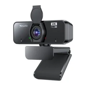 YESIDO KM14 2K USB Webcam 360° Rotation with Microphone – HD Autofocus Plug & Play Camera for Video Calls, Streaming & Online Meetings