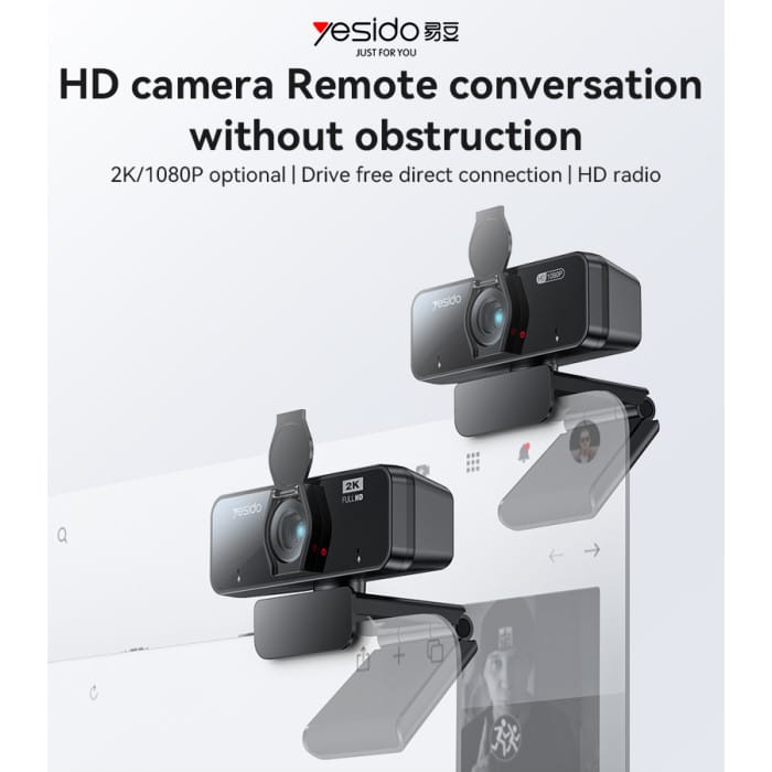 YESIDO KM14 2K USB Webcam 360° Rotation with Microphone – HD Autofocus Plug & Play Camera for Video Calls, Streaming & Online Meetings - Image 5