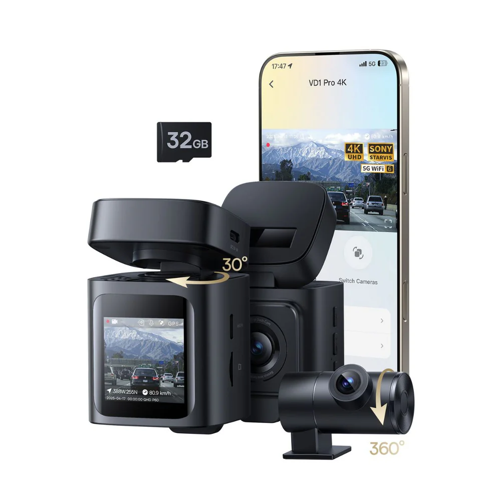 Baseus PrimeTrip VD1 Pro Dash Cam Lithium Battery 4K+1080p - Image 15