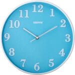 Geepas GWC26014 Wall Clock 3D Numbers | Silent Non-Ticking | Round Decorative Wall Clock for Living Room, Bedroom, Kitchen (Battery Not Included) | 2 Years Warranty (Sky Blue) 