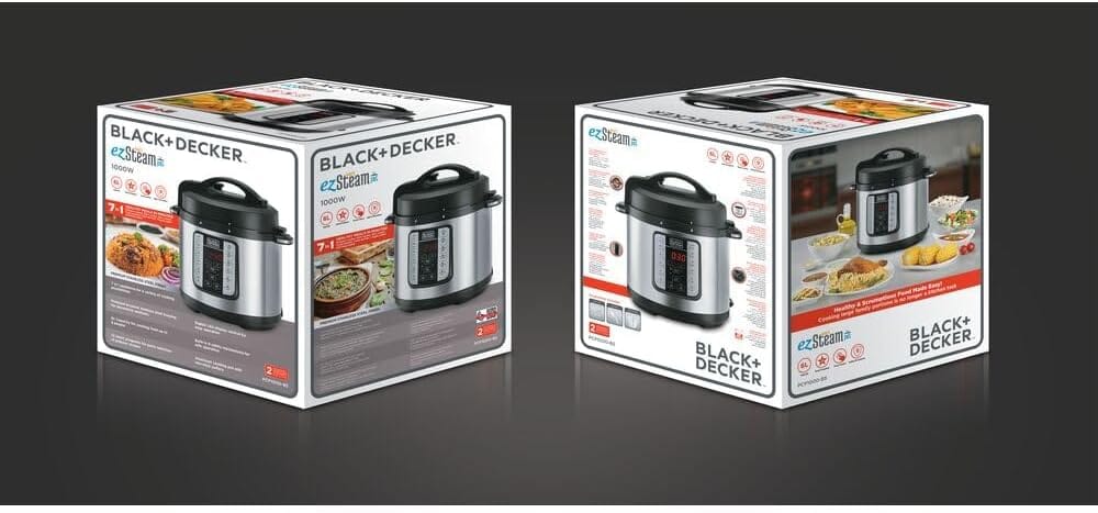 Black & Decker 1000W 6L Electric Pressure Cooker 7in1, With 12 Smart Programs 9 Safety Features Dishwasher Safe with Accessories, For Quick and Easy Meals PCP1000-B5 - Image 5
