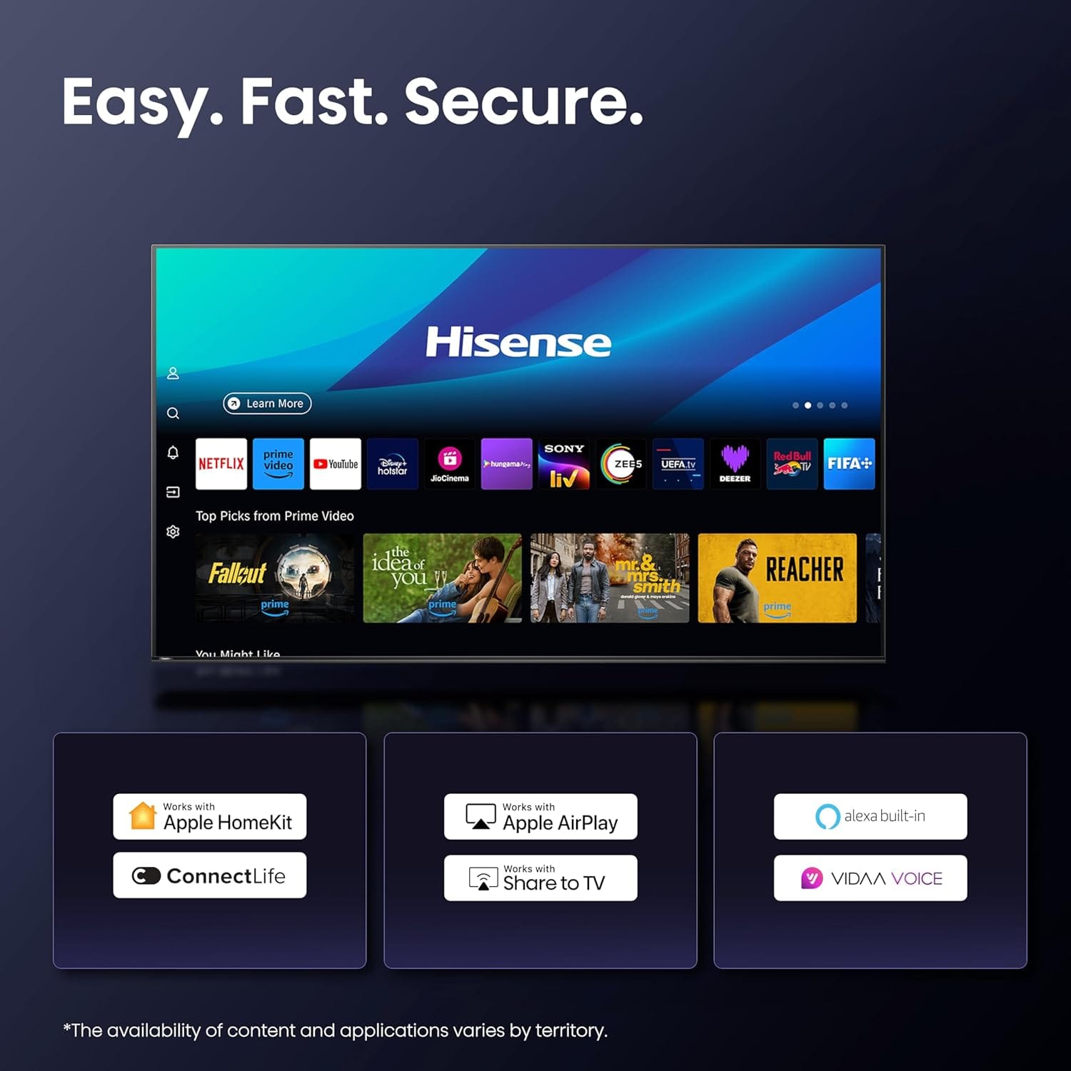 Hisense 215 cm (85 Inches) 4K QLED Mini-LED Smart TV | 1000 NITS peak brightness | 144Hz Game Mode | Dolby Vision IQ & Dolby Atmos | 2.1 CH 50W Speakers (Built-in Subwoofer) | VIDAA OS | 85U7Q (Black) - Image 2