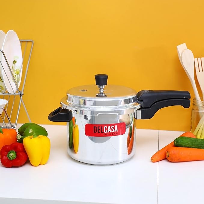 Delcasa Aluminium Pressure Cooker 5L, Multi-Colour, Dc1119 - Image 4