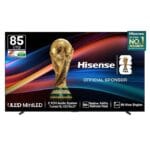Hisense 215 cm (85 Inches) 4K QLED Mini-LED Smart TV | 1000 NITS peak brightness | 144Hz Game Mode | Dolby Vision IQ & Dolby Atmos | 2.1 CH 50W Speakers (Built-in Subwoofer) | VIDAA OS | 85U7Q (Black)